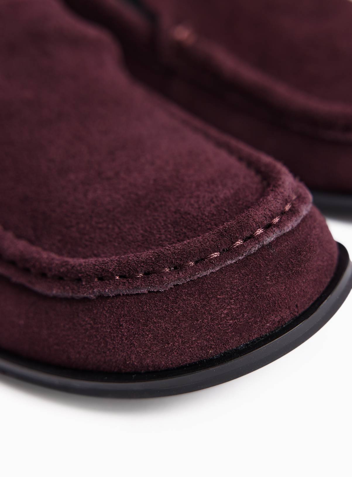 Dark Red Suede Swung Toe Loafers 8 - Image 3